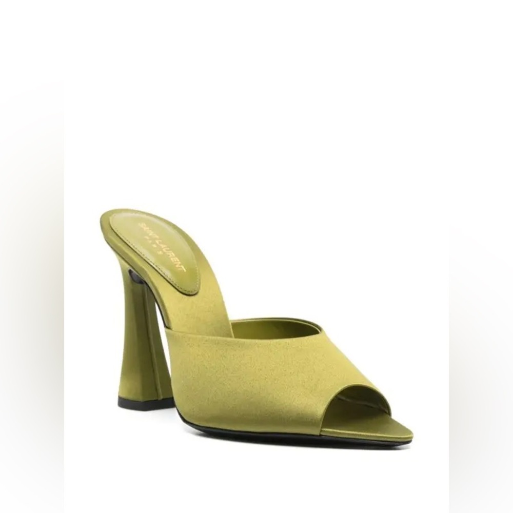 Yves Saint Laurent Suite Mule Sandal in Kaki Green Sz 40.5/41 MSRP $950 NEW